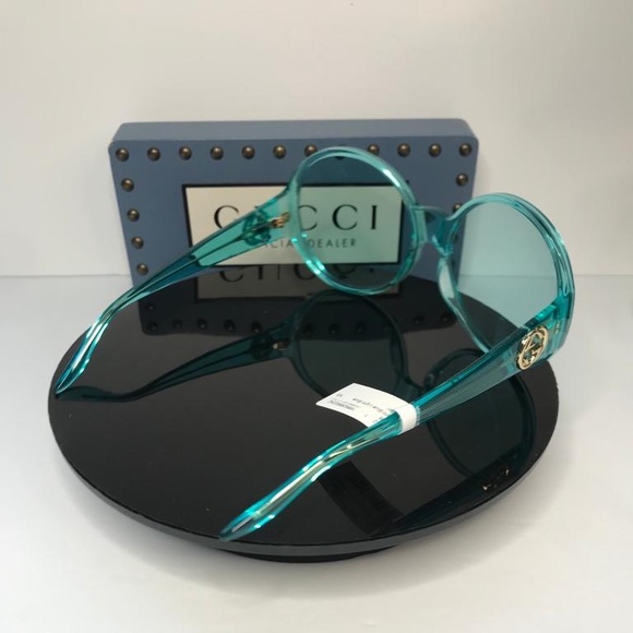 Authentic Gucci 0965 Light Blue 001 Logo Summer Oversized Sunglasses GG0954S - Picture 11 of 16